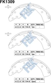 FBK FK1309 - Комплект тормозных колодок, барабанные avtokuzovplus.com.ua