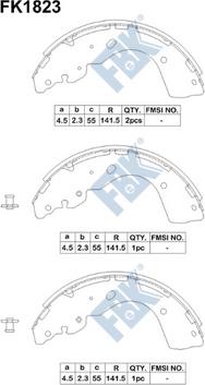 FBK FK1823 - Комплект тормозных колодок, барабанные avtokuzovplus.com.ua