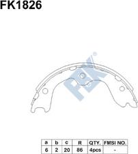 FBK FK1826 - Комплект тормозов, ручник, парковка avtokuzovplus.com.ua