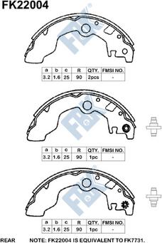 FBK FK22004 - Комплект тормозных колодок, барабанные avtokuzovplus.com.ua