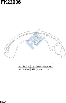 FBK FK22006 - Комплект гальм, барабанний механізм autocars.com.ua