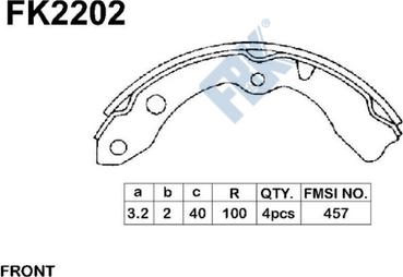 FBK FK2202 - Комплект гальм, барабанний механізм autocars.com.ua