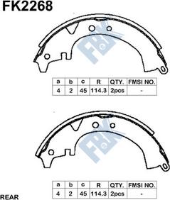 FBK FK2268 - Комплект гальм, барабанний механізм autocars.com.ua