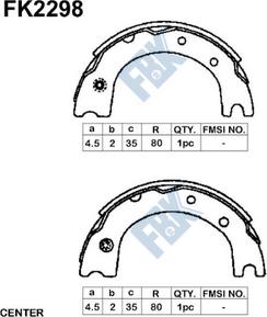 FBK FK2298 - Комплект гальм, барабанний механізм autocars.com.ua