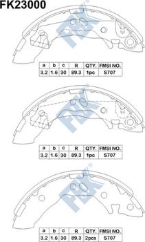 FBK FK23000 - Комплект тормозных колодок, барабанные avtokuzovplus.com.ua