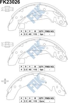 FBK FK23026 - Комплект гальм, барабанний механізм autocars.com.ua