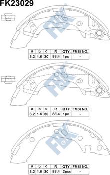 FBK FK23029 - Комплект тормозных колодок, барабанные avtokuzovplus.com.ua