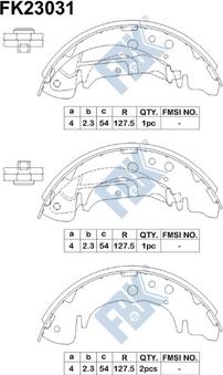 FBK FK23031 - Комплект гальм, барабанний механізм autocars.com.ua