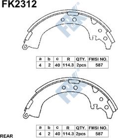 FBK FK2312 - Комплект тормозных колодок, барабанные avtokuzovplus.com.ua