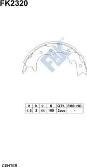 FBK FK2320 - Комплект гальм, барабанний механізм autocars.com.ua