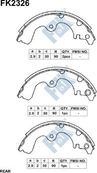 FBK FK2326 - Комплект тормозных колодок, барабанные avtokuzovplus.com.ua