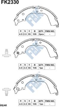 FBK FK2330 - Комплект тормозных колодок, барабанные avtokuzovplus.com.ua