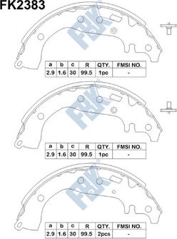 FBK FK2383 - Комплект тормозных колодок, барабанные avtokuzovplus.com.ua