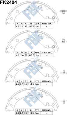 FBK FK2404 - Комплект тормозных колодок, барабанные avtokuzovplus.com.ua