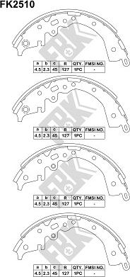 FBK FK2510 - Комплект тормозных колодок, барабанные avtokuzovplus.com.ua
