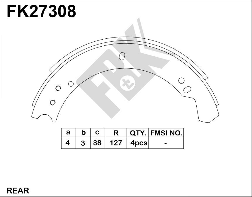 FBK FK27308 - Комплект тормозных колодок, барабанные avtokuzovplus.com.ua