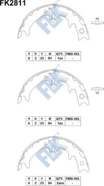 FBK FK2811 - Комплект гальм, барабанний механізм autocars.com.ua