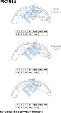 FBK FK2814 - Комплект тормозных колодок, барабанные avtokuzovplus.com.ua