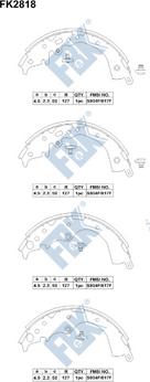 FBK FK2818 - Комплект тормозных колодок, барабанные avtokuzovplus.com.ua