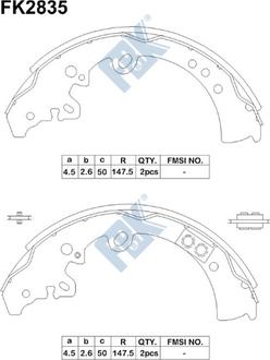 FBK FK2835 - Комплект гальм, барабанний механізм autocars.com.ua