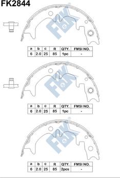 FBK FK2844 - Комплект гальм, барабанний механізм autocars.com.ua