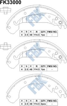 FBK FK33000 - Комплект гальм, барабанний механізм autocars.com.ua