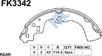 FBK FK3342 - Комплект гальм, барабанний механізм autocars.com.ua