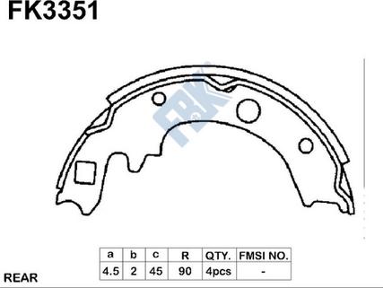 FBK FK3351 - Комплект гальм, барабанний механізм autocars.com.ua