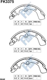 FBK FK3375 - Комплект гальм, барабанний механізм autocars.com.ua