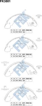 FBK FK3801 - Комплект гальм, барабанний механізм autocars.com.ua