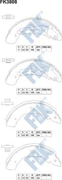 FBK FK3808 - Комплект тормозных колодок, барабанные avtokuzovplus.com.ua