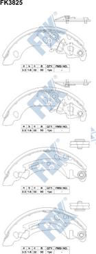 FBK FK3825 - Комплект тормозных колодок, барабанные avtokuzovplus.com.ua