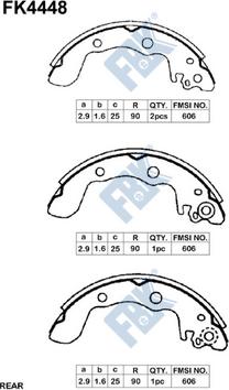 FBK FK4448 - Комплект гальм, барабанний механізм autocars.com.ua