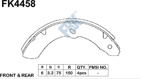 FBK FK4458 - Комплект тормозных колодок, барабанные avtokuzovplus.com.ua