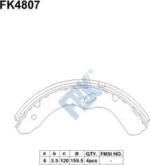 FBK FK4807 - Комплект гальм, барабанний механізм autocars.com.ua
