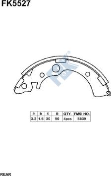 FBK FK5527 - Комплект гальм, барабанний механізм autocars.com.ua