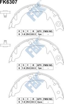 FBK FK6307 - Комплект тормозов, ручник, парковка avtokuzovplus.com.ua