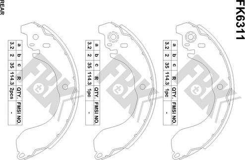 FBK FK6311 - Комплект гальм, барабанний механізм autocars.com.ua