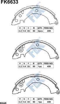 FBK FK6633 - Комплект гальм, барабанний механізм autocars.com.ua