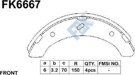 FBK FK6667 - Комплект гальм, барабанний механізм autocars.com.ua