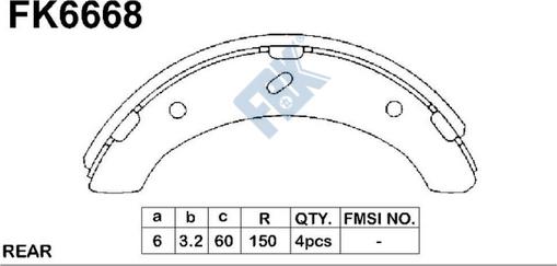 FBK FK6668 - Комплект тормозных колодок, барабанные avtokuzovplus.com.ua