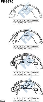 FBK FK6670 - Комплект тормозных колодок, барабанные avtokuzovplus.com.ua