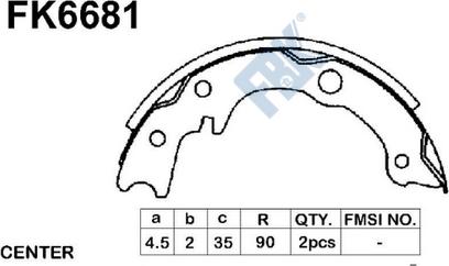 FBK FK6681 - Комплект гальм, барабанний механізм autocars.com.ua