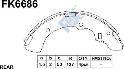 FBK FK6686 - Комплект гальм, барабанний механізм autocars.com.ua