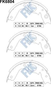 FBK FK6804 - Комплект гальм, барабанний механізм autocars.com.ua