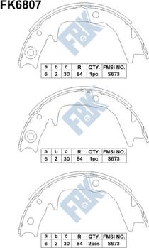 FBK FK6807 - Комплект гальм, ручник, парковка autocars.com.ua