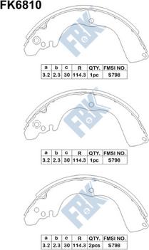 FBK FK6810 - Комплект тормозных колодок, барабанные avtokuzovplus.com.ua