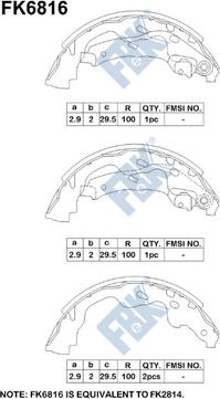 FBK FK6816 - Комплект тормозных колодок, барабанные avtokuzovplus.com.ua