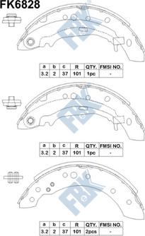 FBK FK6828 - Комплект гальм, барабанний механізм autocars.com.ua