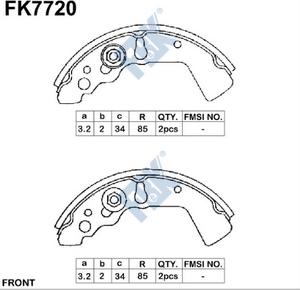 FBK FK7720 - Комплект гальм, барабанний механізм autocars.com.ua